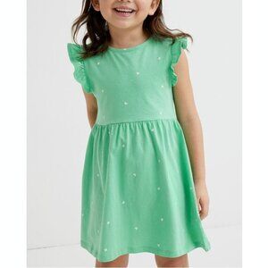 H&M Girls Cotton Jersey Butterfly Dress in Green 6